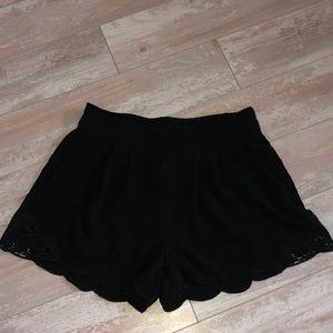 Dex Black Lace Trim Shorts